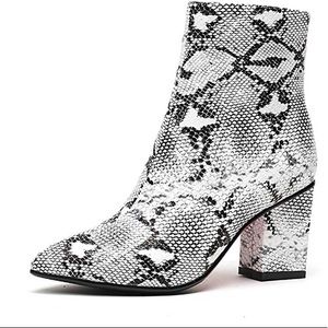 Snake skin booties